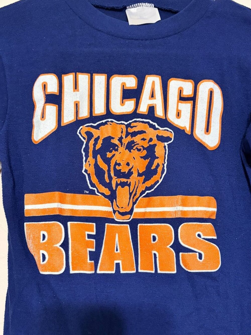 VTG Vintage 1980s 1990s Chicago Bears Boys Logo Sweatshirt Size Medium 8-10 - Picture 2 of 2
